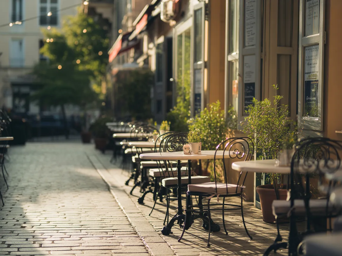 Terrasse extérieure du restaurant Test